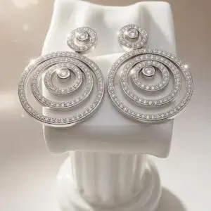 Pendientes de Oro Blanco con Circonitas
