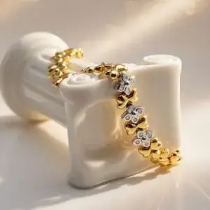 Pulsera de Oro Amarillo y Oro Blanco con Diamantes