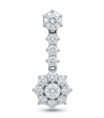 Pendientes de oro blanco con diamantes con un acabado brillante y elegante