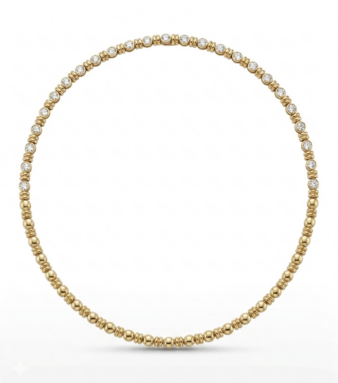 Sofisticada gargantilla de oro con diamantes