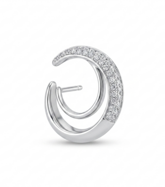 Pendientes de oro blanco con diamantes con forma ovalada