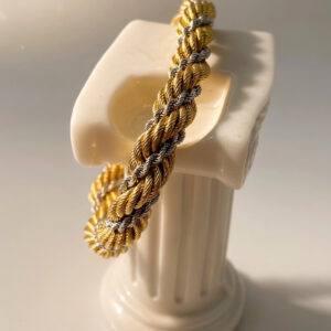 Pulsera cordón bicolor de oro