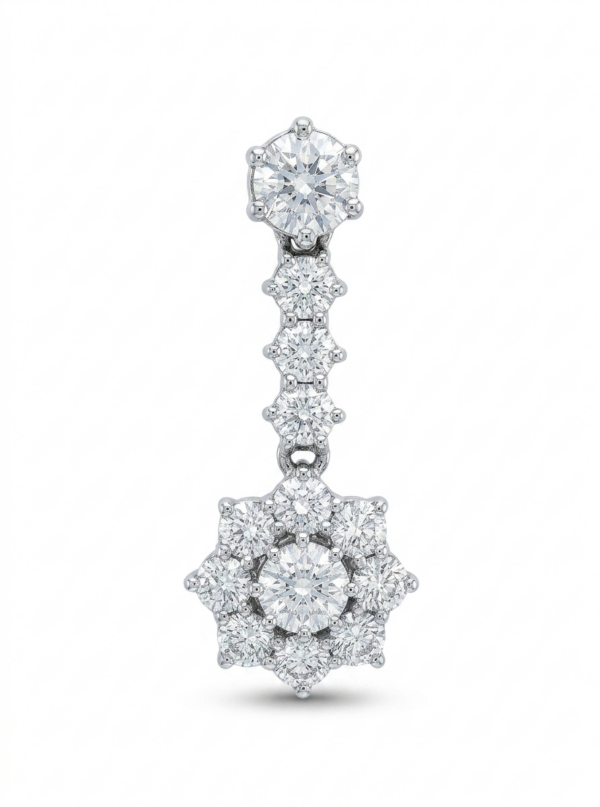 Pendientes de oro blanco con diamantes con un acabado brillante y elegante